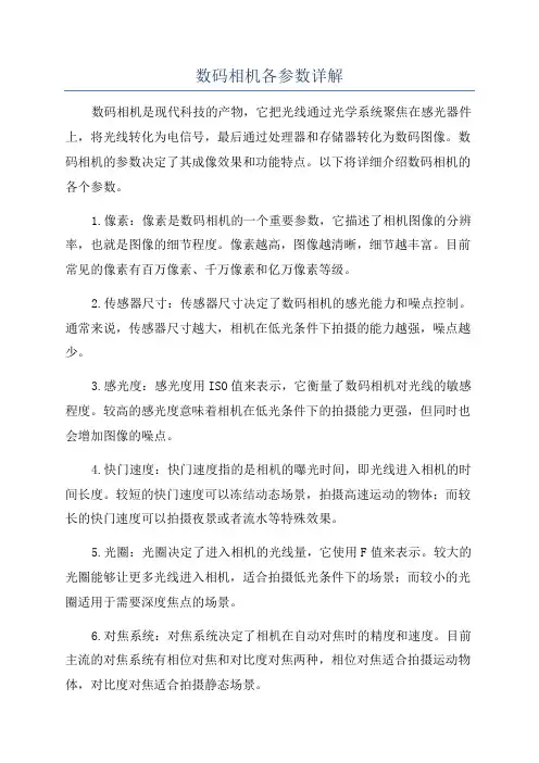 数码相机各参数详解