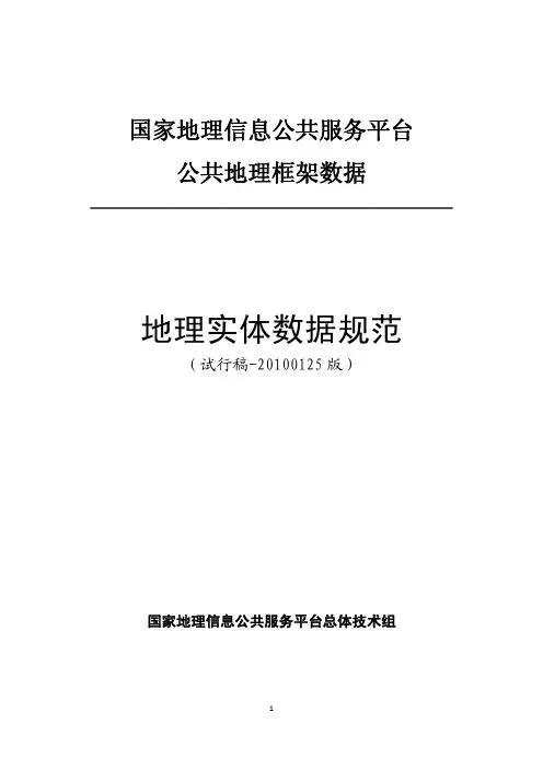 地理实体数据规范-试行稿20100125