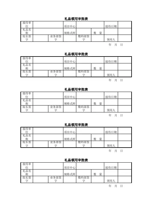 礼品领用审批表