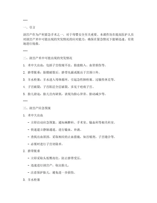 剖宫产应急预案课件