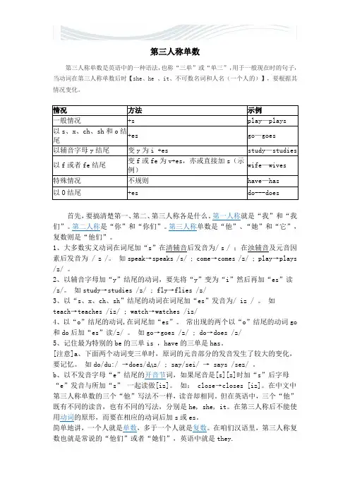 英语“三单形式”详解