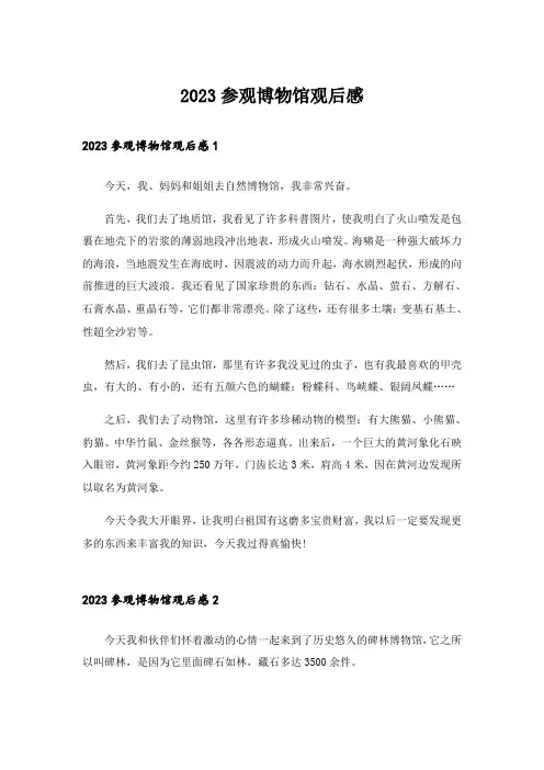 2023参观博物馆观后感_1