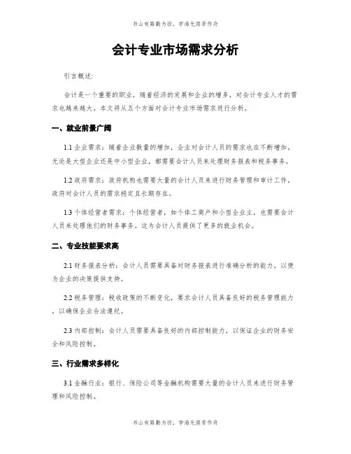 会计专业市场需求分析
