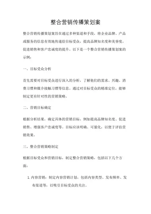 整合营销传播策划案