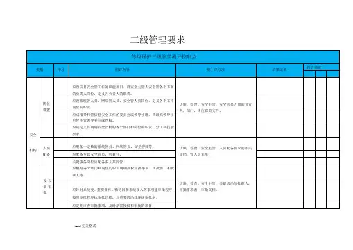 等级保护三级管理测评