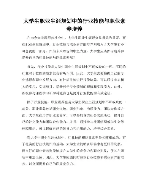 大学生职业生涯规划中的行业技能与职业素养培养