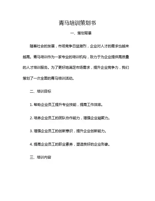 青马培训策划书