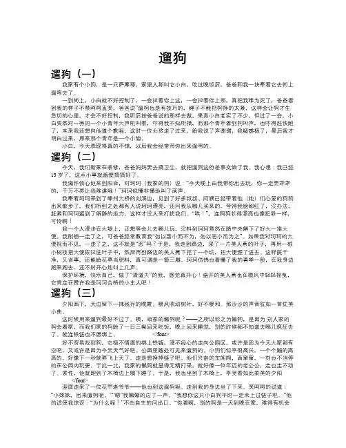 遛狗作文共九篇