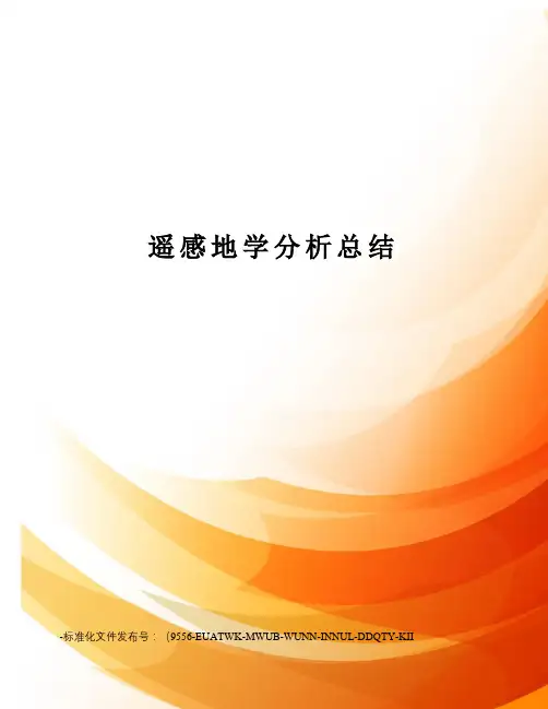 遥感地学分析总结