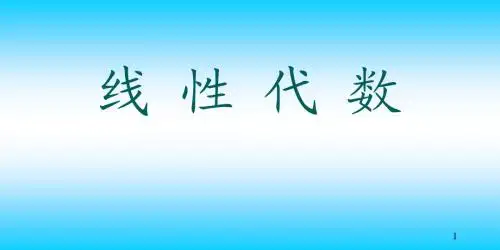 线性代数1行列式PPT