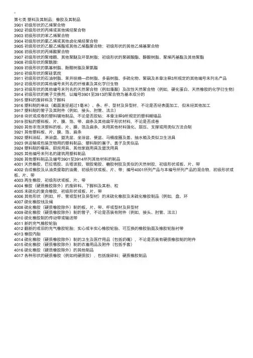 商品大类及四位商品编码表7