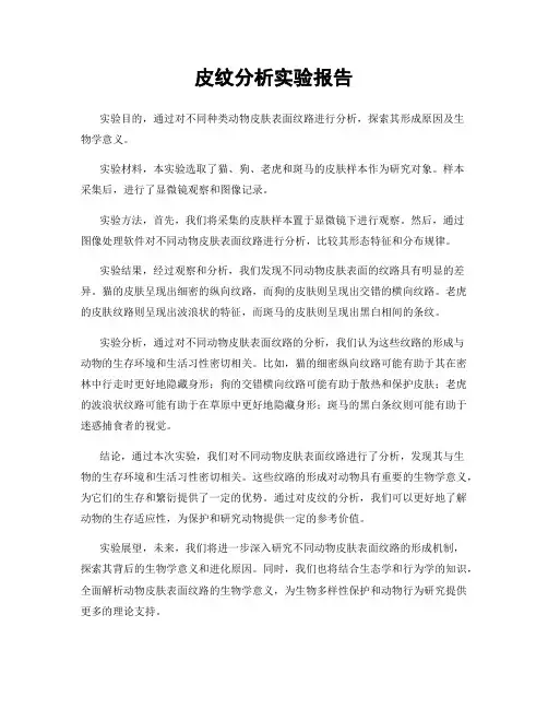 皮纹分析实验报告