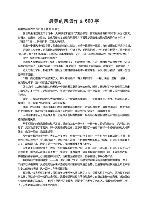 最美的风景作文600字（精选12篇）