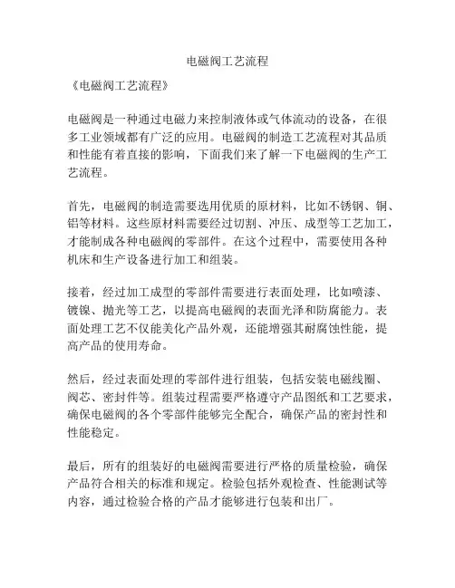 电磁阀工艺流程