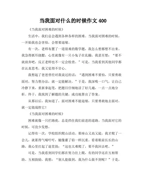 当我面对什么的时候作文400