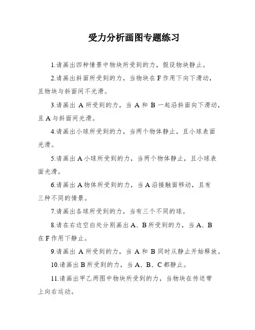 受力分析画图专题练习