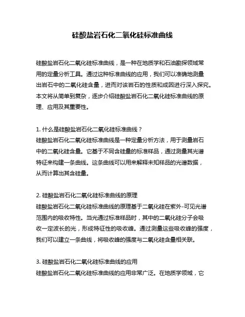 硅酸盐岩石化二氧化硅标准曲线