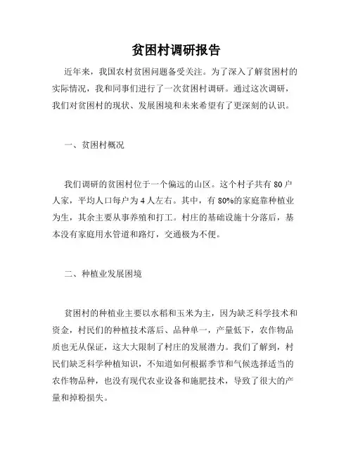 贫困村调研报告