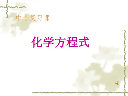 初三科学中考复习之化学方程式[下学期]