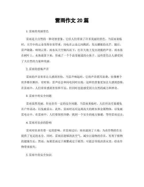 雷雨作文20篇