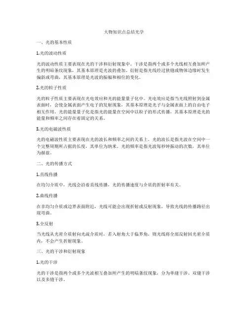 大物知识点总结光学