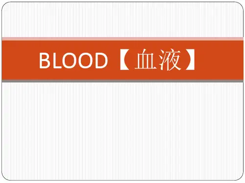 生理学课件：blood 血液