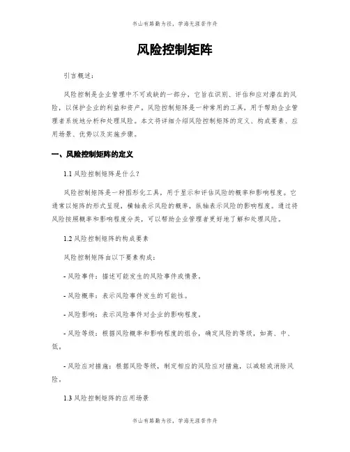 风险控制矩阵