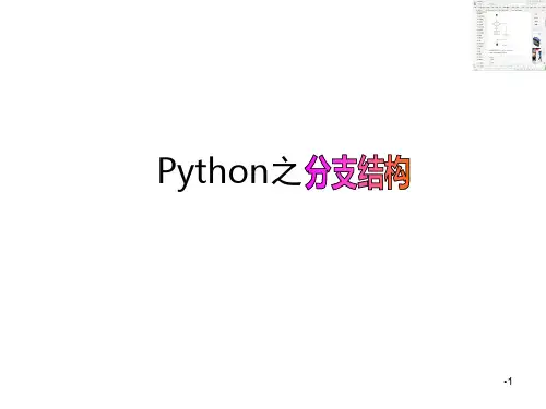 Python之分支结构PPT课件