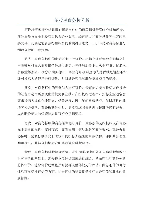 招投标商务标分析