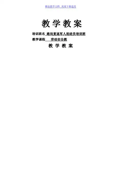 [教学设计]《铁路车站行车作业人身安全标准》调车事故的原因及其防止措施徐坤精品教案