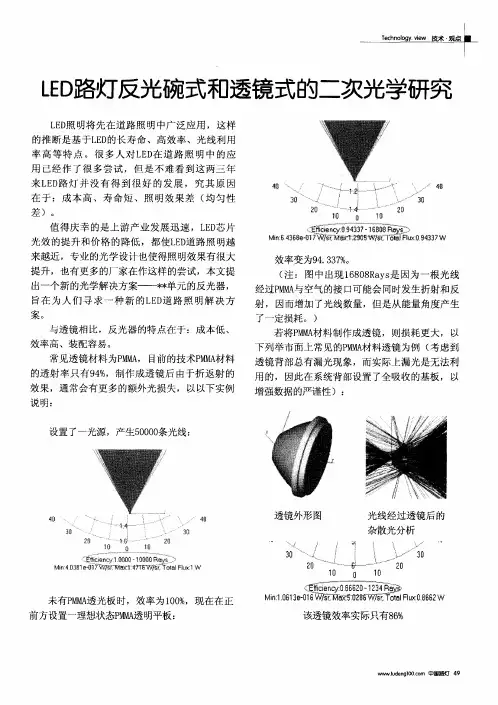 LED路灯反光碗式和透镜式的二次光学研究