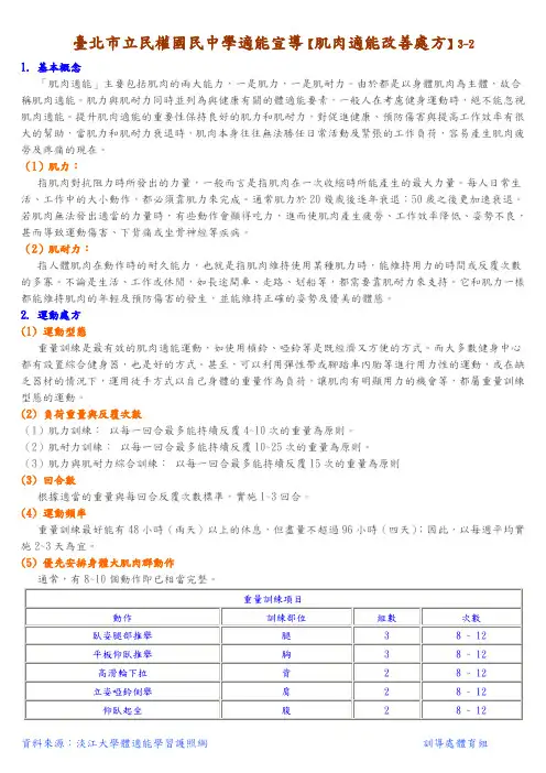 健康体适能-- 肌肉适能