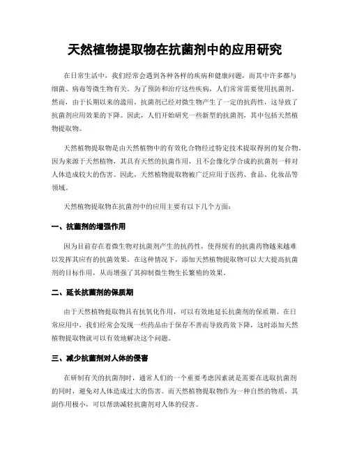天然植物提取物在抗菌剂中的应用研究