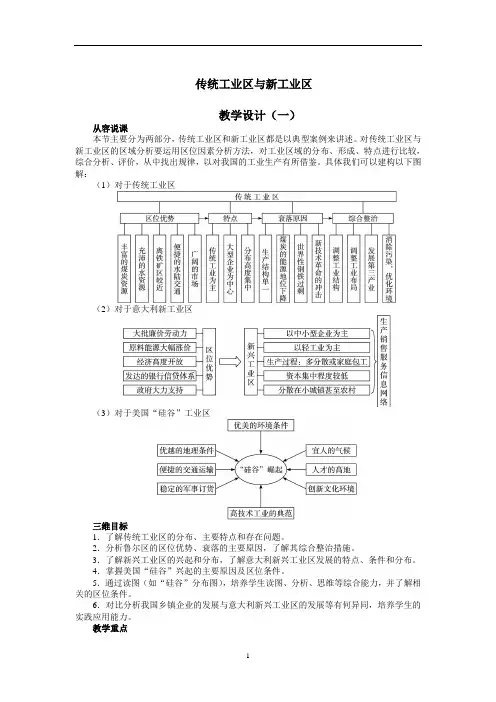 传统工业区与新工业区  说课稿 教案 教学设计