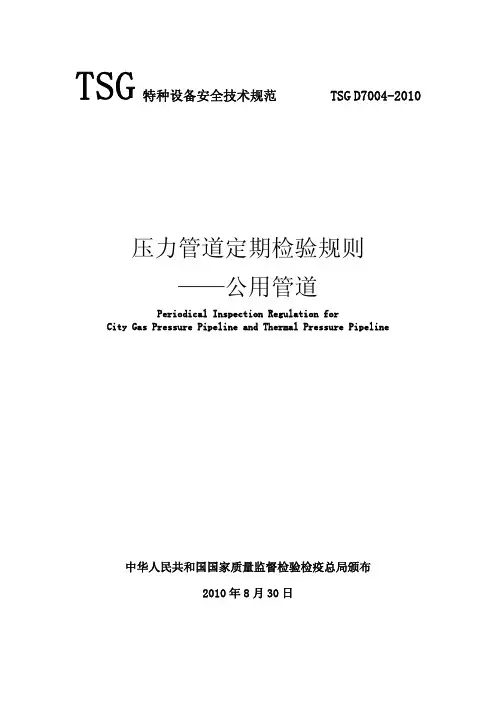 TSG D7004-2010 压力管道定期检验规则—公用管道