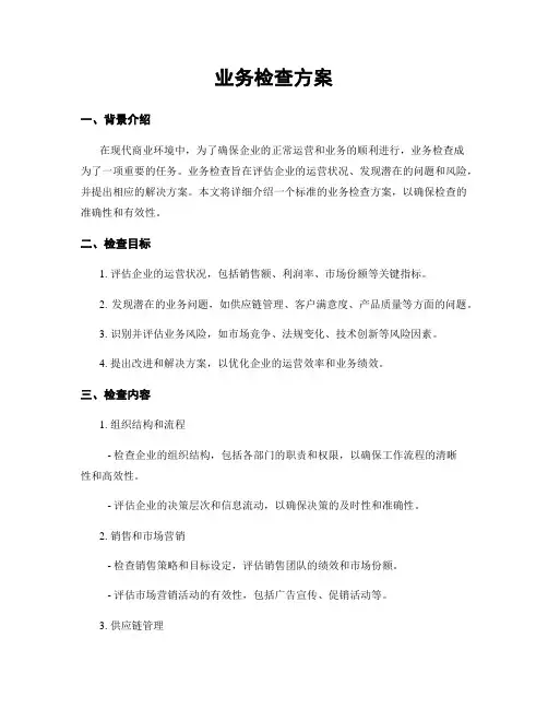 业务检查方案