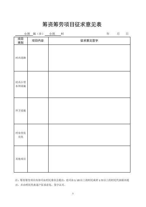 一事一议资料模板