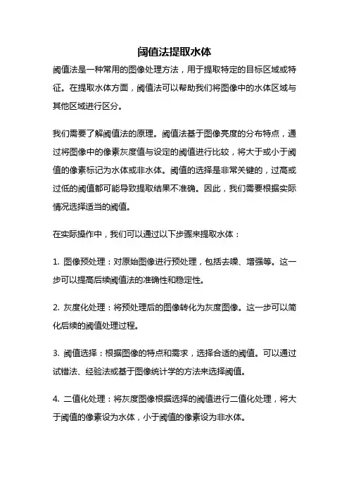 阈值法提取水体