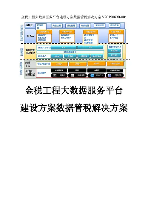 智慧税务大数据分析平台建设方案  金税工程大数据服务平台建设方案数据管税解决方案