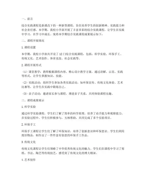 小学综合实践课程成果