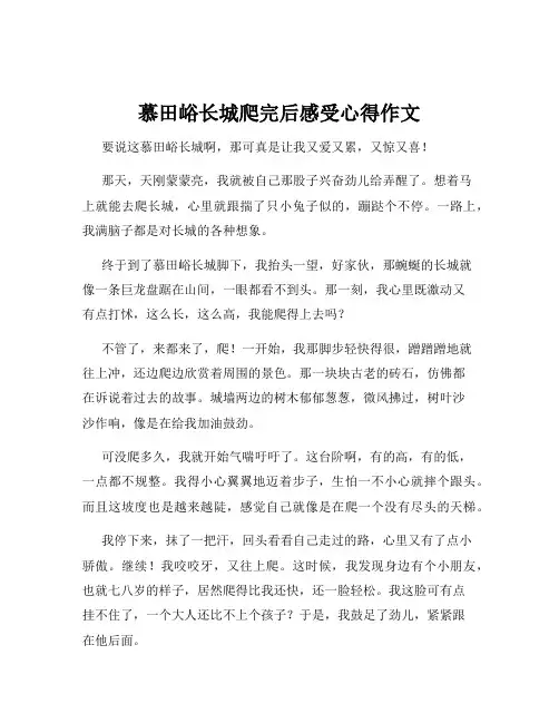 慕田峪长城爬完后感受心得作文