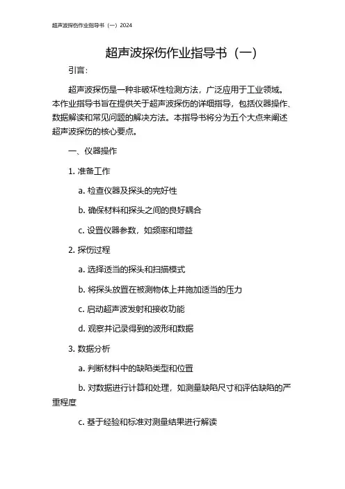 超声波探伤作业指导书(一)2024