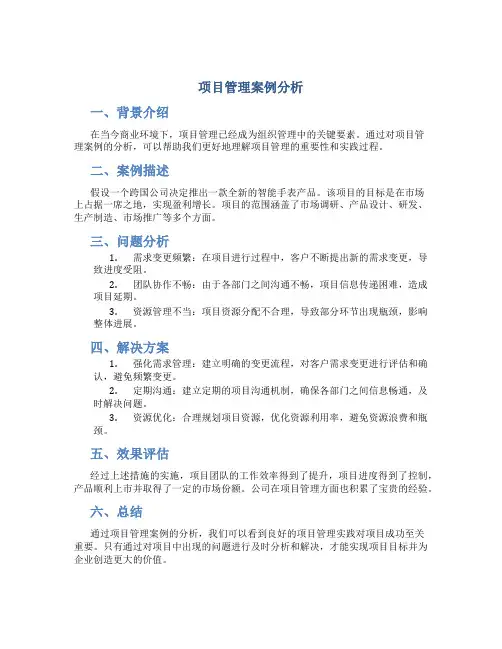 项目管理案例分析