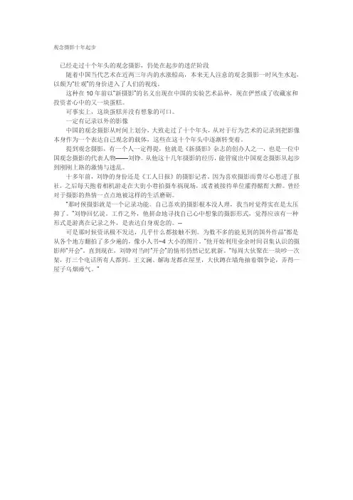 观念摄影十年起步
