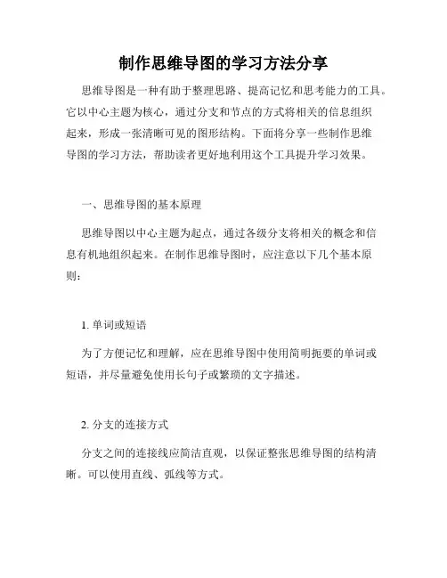 制作思维导图的学习方法分享