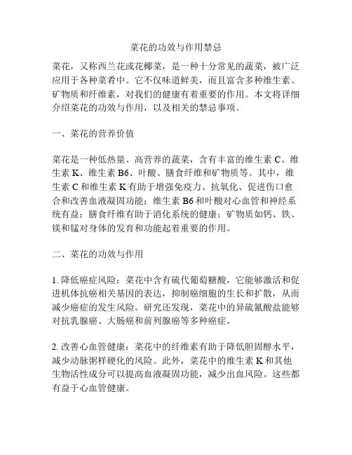 菜花的功效与作用禁忌