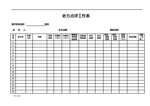 处方点评工作表(完整版)
