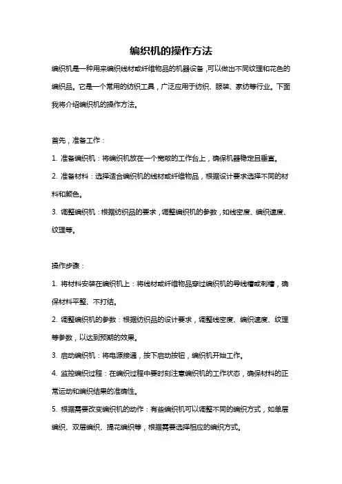 编织机的操作方法