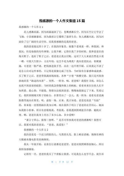 我感激的一个人作文集锦15篇