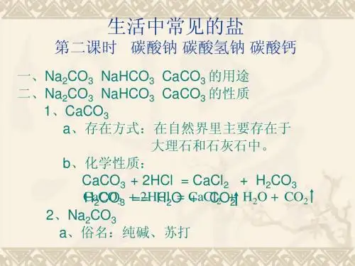 课题1 生活中常见的盐